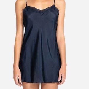 Johnny Was Silk Slip Navy Adjustable